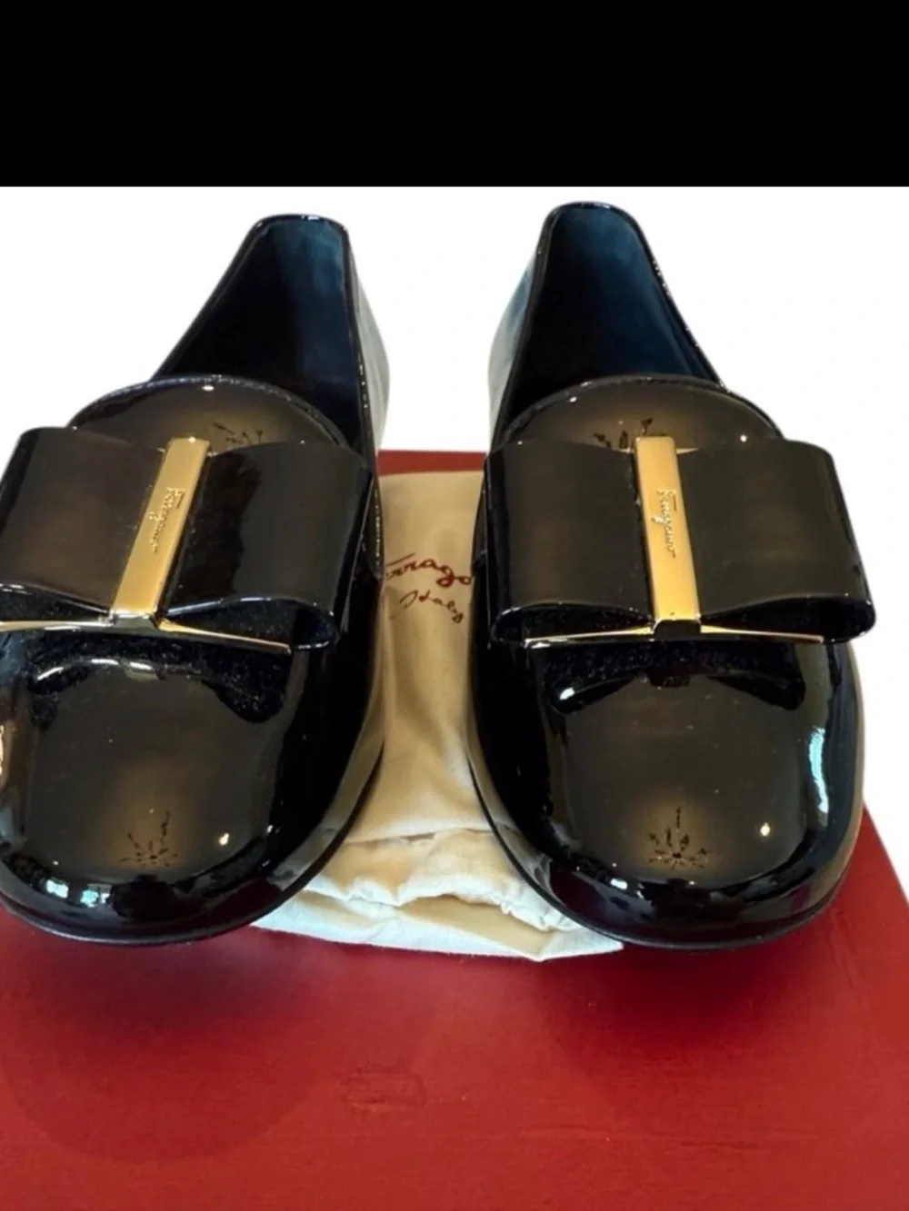 Salvatore Ferragamo Sarno Black Patent Leather Bow Loafers  Old Money Capsule
